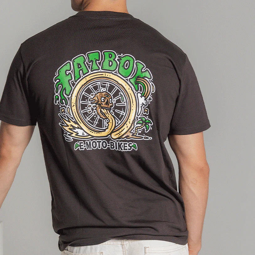 Fatboy Tee - Skull Wheel Green
