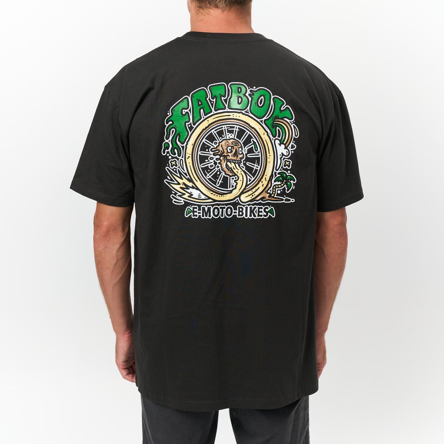Fatboy Tee - Skull Wheel Green