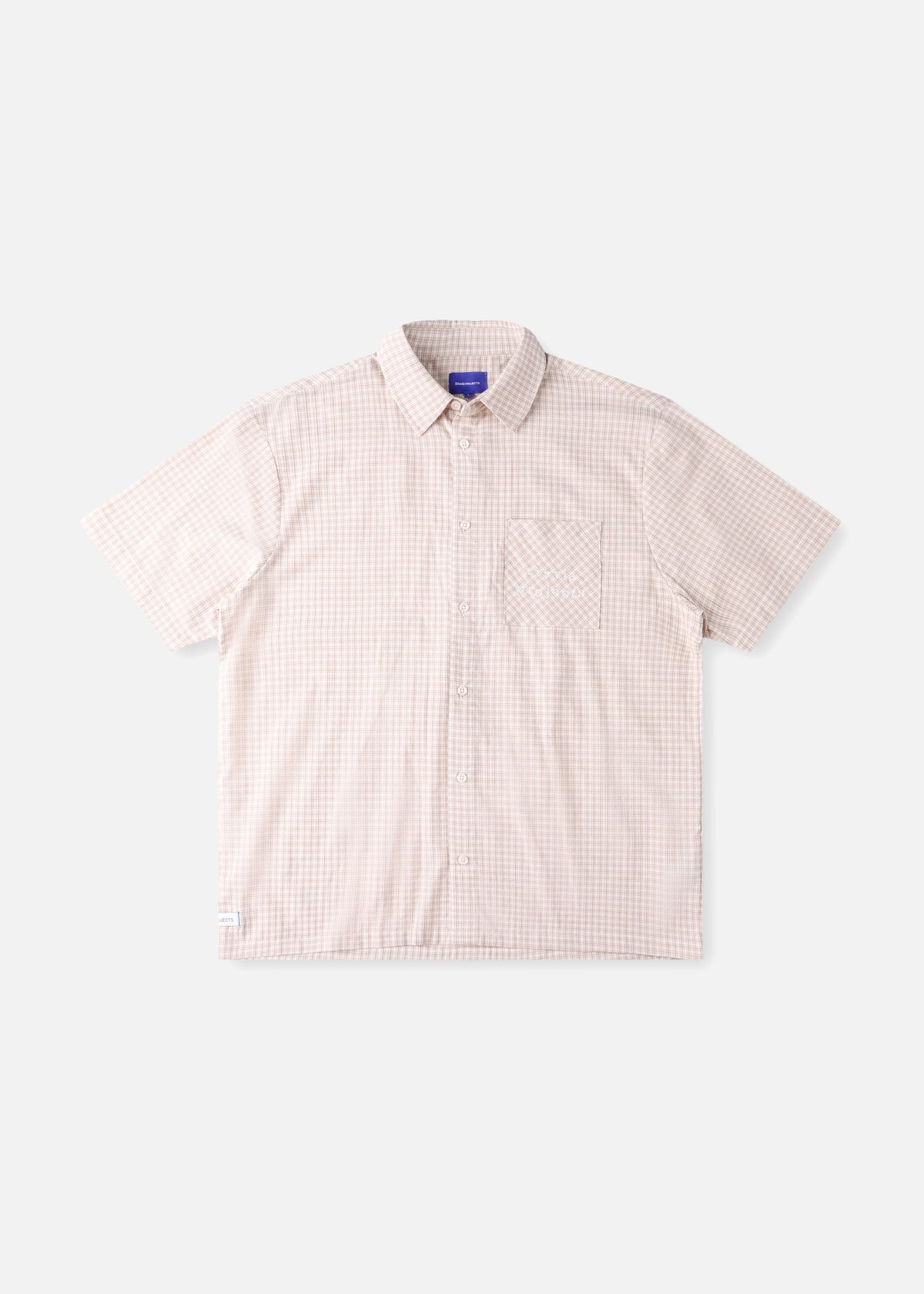 OPEN MIND CHECK SS SHIRT : BEIGE CHECK