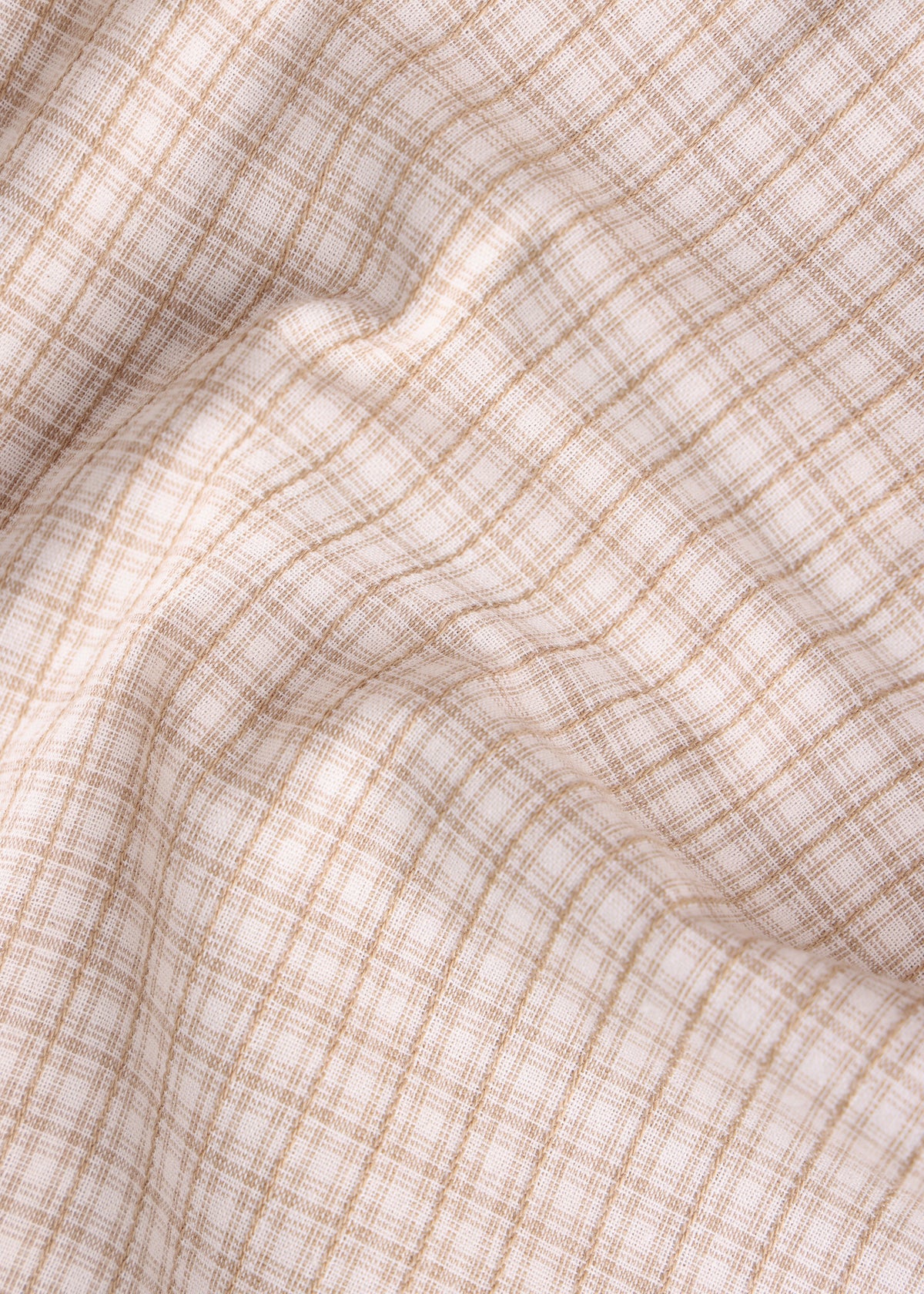 OPEN MIND CHECK SS SHIRT : BEIGE CHECK
