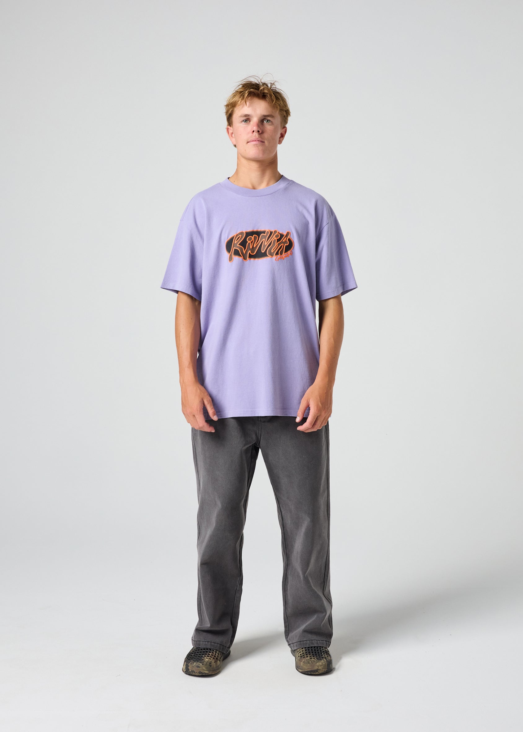 OVAL GRAF RELAXED FIT T-SHIRT : WASHED PURPLE