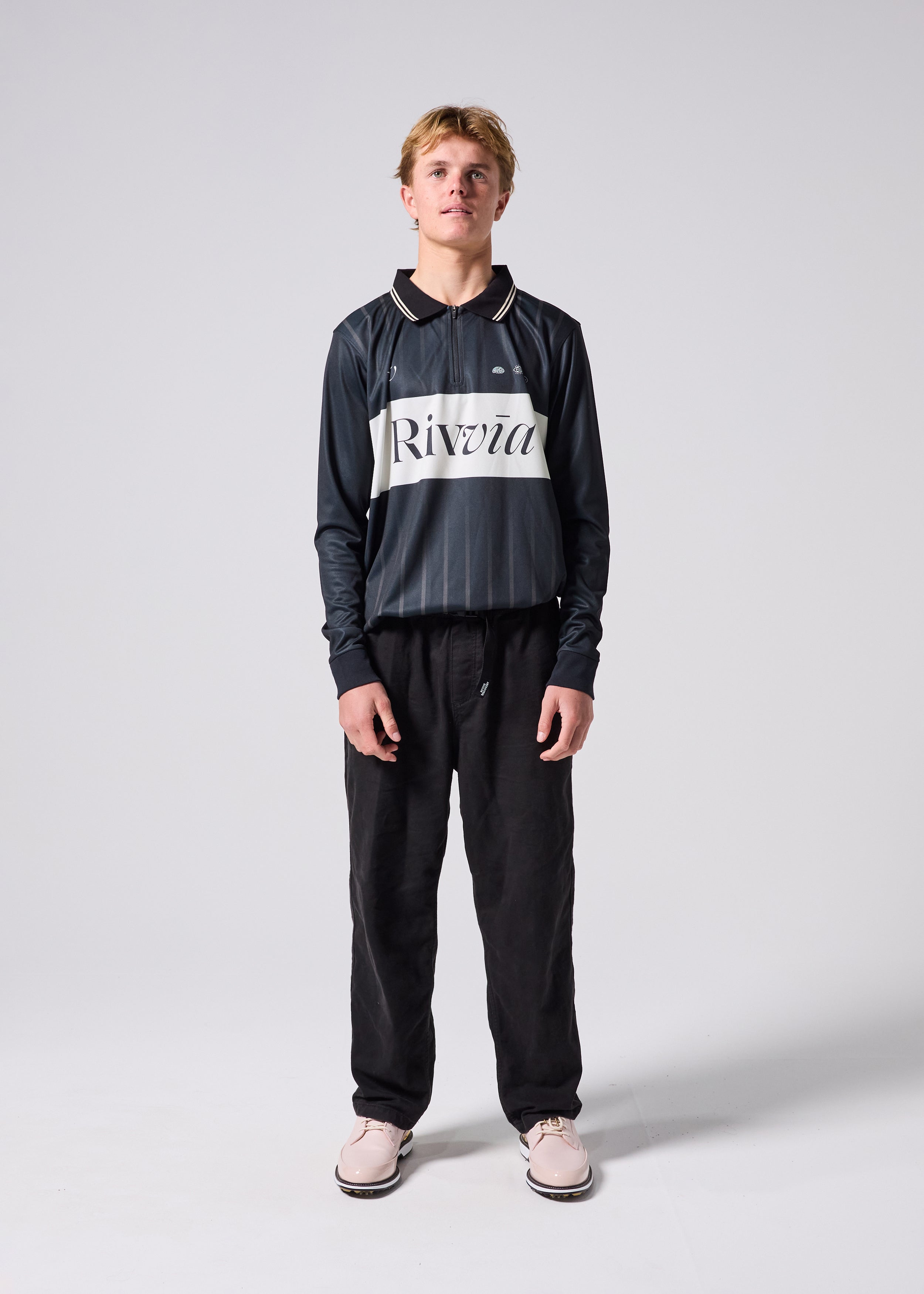 TEAM VV LS POLO : BLACK BONE