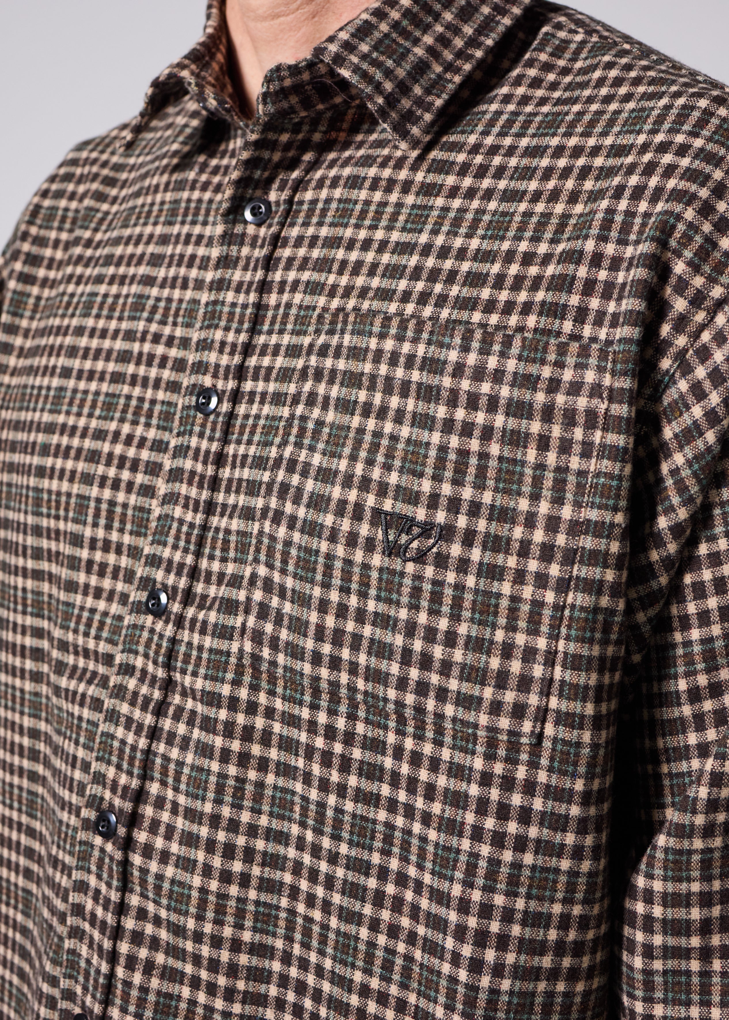 PLAID OFF TRACK SHIRT : BROWN