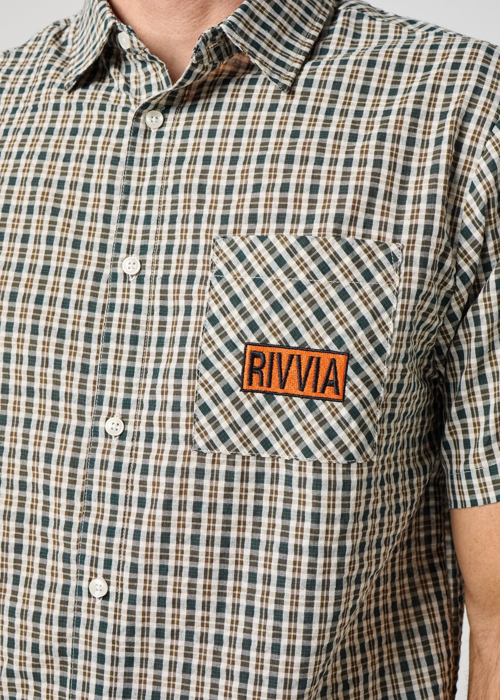 BOX LOGO SS SHIRT : GREEN CHECK