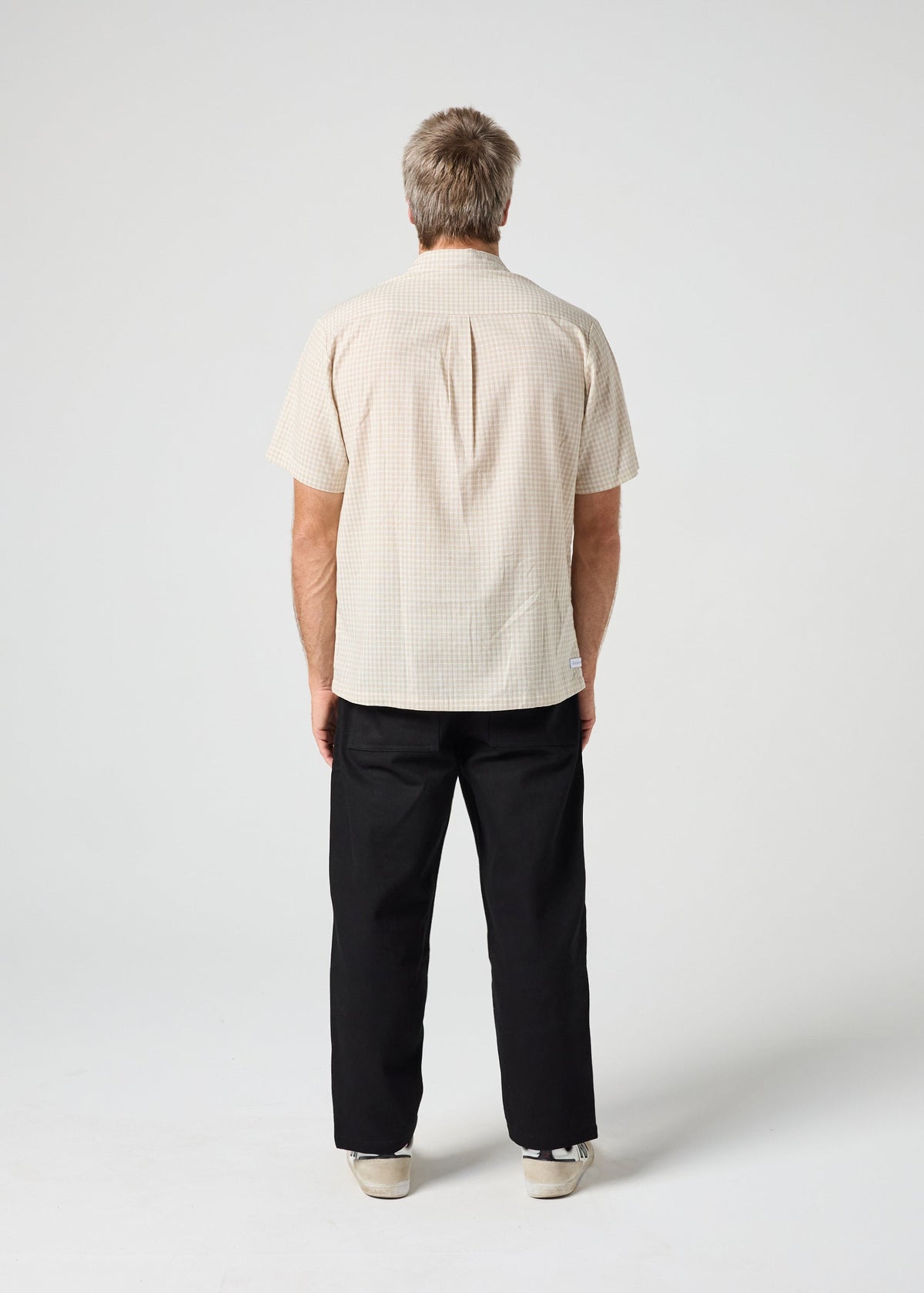 OPEN MIND CHECK SS SHIRT : BEIGE CHECK
