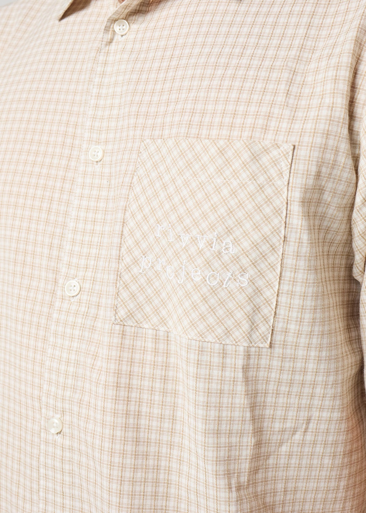 OPEN MIND CHECK SS SHIRT : BEIGE CHECK